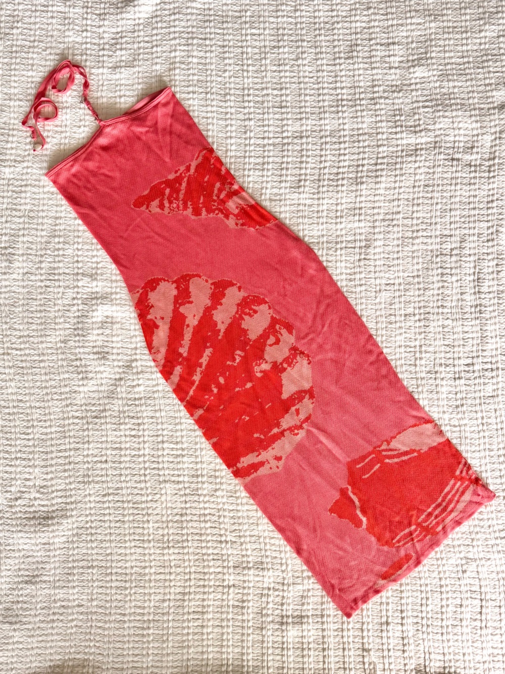 Torn by Ronny Kobo Seashell Halter Bodycon Maxi Dress Small - Picture 2 of 15